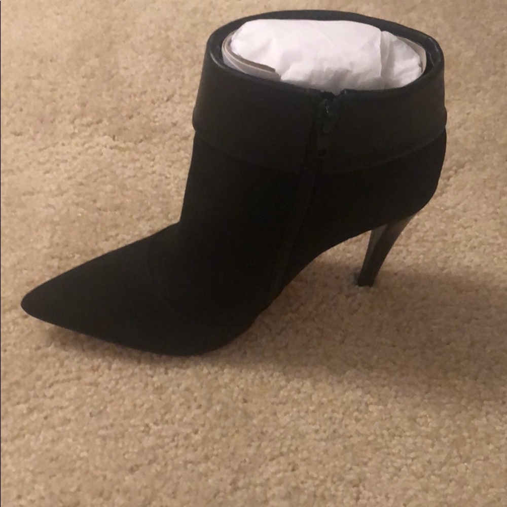 Black suede ankle booties - JustFab